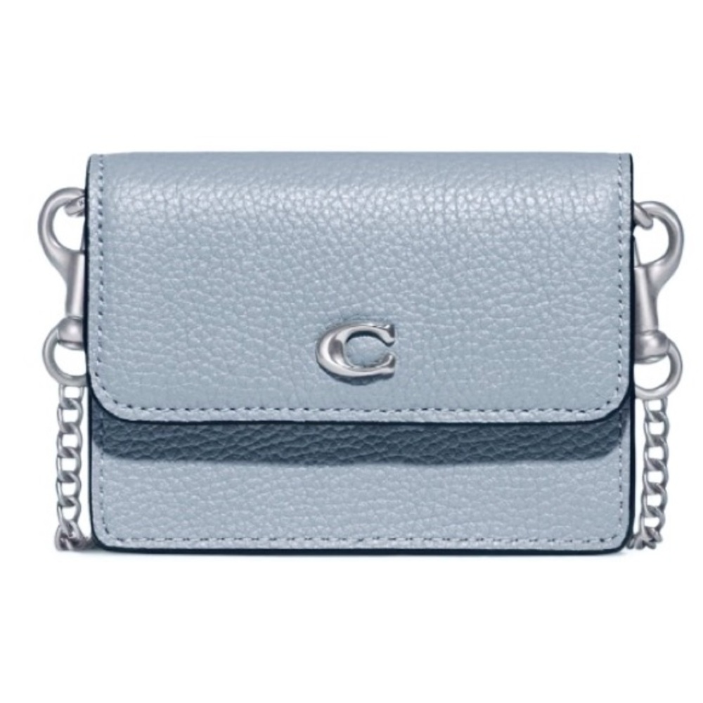 Coach Blue Leather Crossbody with removable chain strap